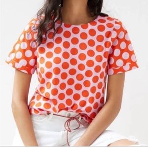 Maeve Contrast Polka Dot Shirt